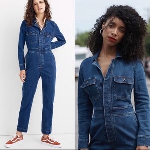 Denim Slim Coverall Jumpsuit in Stanwick Wash